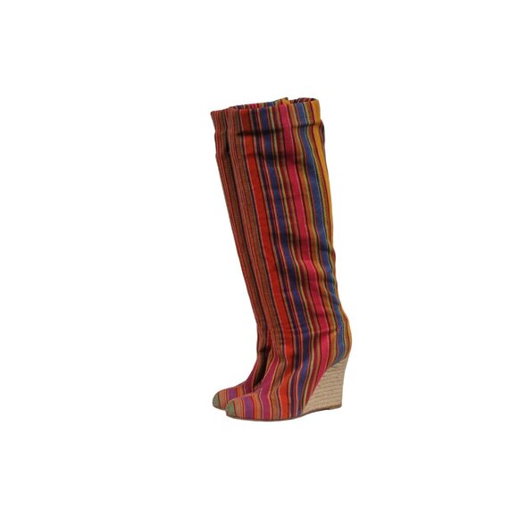 Christian Louboutin Espadrille Wedge Sock Boot US 6 EU 36 Striped Multicolor - Picture 3 of 8